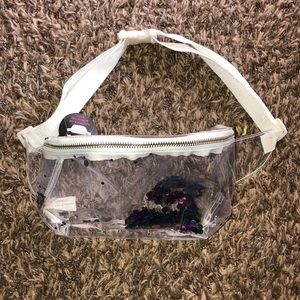 Clear fanny pack with confetti - adjustable